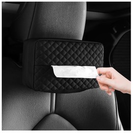 Car Tissue Holder, Car Napkin Cover, Car Tissue Box, Car Tissue Paper Box, Napkin Holder for Car, Tissues Box Suitable for 120 Standard Tissues - Black