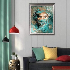 NANASUGUR Paint by Numbers Adults, DIY Hand Painted Oil Painting Kit for Beginners and Adults, Children, Painting, Creative Gift, Home Decoration, Mystery Girl, 40 x 50 cm, Without Frame