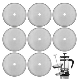 French Press Replacement Filters Stainless Steel Mesh Screen Universal 1000 ml, 34 Oz, 8 Cup Coffee & Tea Makers (8 PACK)