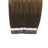 Ugeat Tape in Hair Extensions Real Human Hair Dark Brown