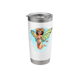 A Happy Fairy Enjoying the Breeze for Bikini and Summer Day Stainless Steel Insulated Tumbler