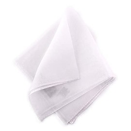 TigerTie - Fine Small Chiffon Pocket Square Plain - Cloth 25 x 25 cm, White