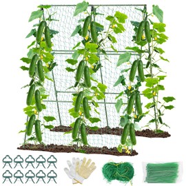 55" H x 36" W Cucumber Trellis, Trellis for Climbing Plants Outdoor, A-Frame Cucumber Trellis for Raised Bed Garden Vegetable Grow Supports, Tomato Plant Support for Tomato Squash Zucchini (A Frame)