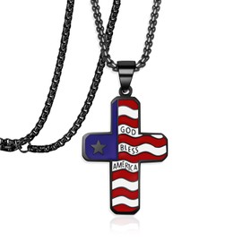 Silver deer Cross Necklace for Women or Men choker necklace,Comes with a 2 inch DIY extension chain