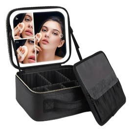 Maletin Estuche De Maquillaje Con Espejo Y Luz Led 3 Modos