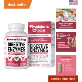 Science-Backed Digestive Enzymes & Probiotics for Gut Wellness - 60 Capsules