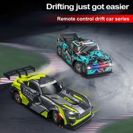 Hylukon RC Drift Car, 1:16 Scale Remote Control Car for Drift and Race, 2.4GHz 4WD High Speed 20+KM/H Racing Car with LED Lights, Hobby RC Cars Toy Gifts for Kids Adults