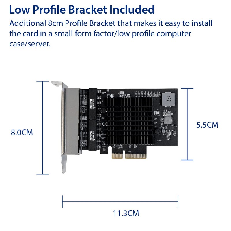 IO Crest Quad 2.5 Gigabit Ethernet PCI Express PCI-E Network