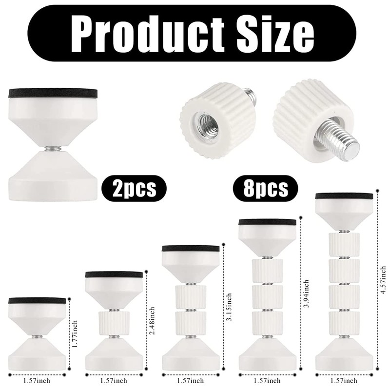 JOOVCC 2Pack Headboard Stoppers, Adjustable Threaded Bed Frame Anti-Shake Tool