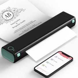 Phomemo M08F Inkless Portable Bluetooth Printer – Supports 8.5" x 11" Letter & A4 Thermal Paper, Compatible with iOS, Android & Laptops, Perfect for Office, Home, School, Business & Travel:_Black&Green