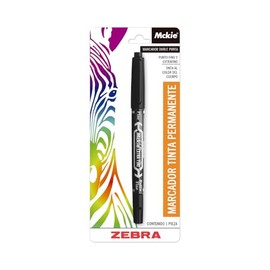 Zebra Marcador Permanente De Doble Punta Mckie Blíster 1 Pieza Negro.