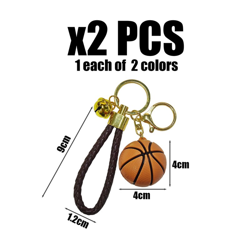 2 Pieces of Basketball Keychains, Creative Keychains, Bell Keychains, Backpack