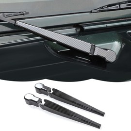 RT-TCZ Carbon Fiber Front Window Wiper Arm Blade Windshield Wiper Blades Trim Cover Decoration Exterior Accessories Compatible with Jeep Wrangler JK JKU 2007-2018