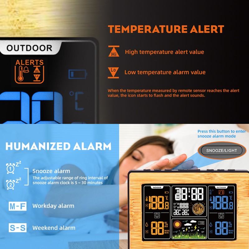 LCD Weather Forecast Station with RCC Receiving Function Wireless Thermometer
