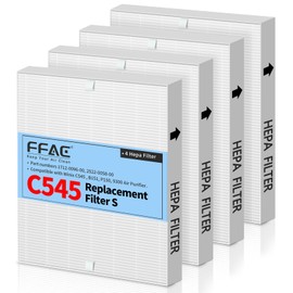 FFAC 4 Pack C545 Replacement HEPA Filter Compatible with Winix C545 Air Purifier, Ture HPEA Filter S Only, Part number 1712-0096-00
