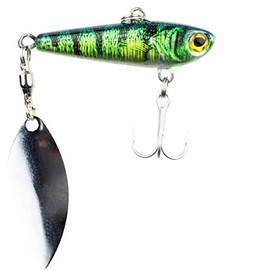 FISHN REALSPINNY spinner bait, jig, weight: 20g, size: 5cm, spinner blade: 3,8cm, artificial bait, for spin fishing for predatory fish such as pike, perch, trout, pike-perch (008 Perch)