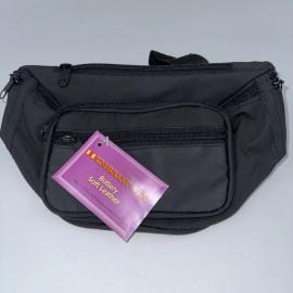 Embassy USA NEW EMBASSY USA Patchwork Buttery Soft Leather Travel Fanny Pack Nylon