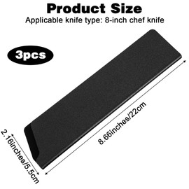 3 Stück Messerschutzhülle 22 × 5.5 Cm Klingenschutz Universal Messerschut Schwarz Stulpe Hüllen Schutzhülle für Messer Kochmesserscheiden Messeraufbewahrung