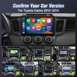 10.1inch Car Radio Stereo for Toyota Camry 2012 2013 2014 Wireless Carplay Android Auto, Android 11 Toyota Camry Radio Bluetooth WiFi GPS SWC (Style 2 with J.B.L & Large Screen)