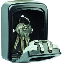 Burg-Wächter Schlüsseltresor mit 4-stelligem Zahlencode für außen und innen, Sicher, Wandmontage, Key Safe 40 SB, Schwarz, Außen: 146x105x54mm (HxBxT)