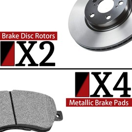 AutoDN Front Brake Rotors and Metallic Brake Pads 3PCS Compatible With NX 1991 1992 1993