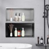 LINISHOP Bathroom Shower Shelf Stainless Steel Shower Storage Shelf Wall-Mounted