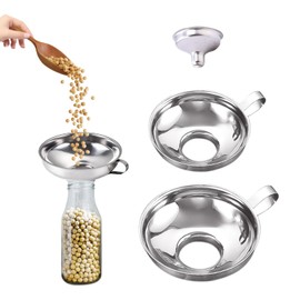 3 Stainless Steel Funnel with Handles, Suitable for Filtering Kitchen Utensils and Filling Tools for Liquids