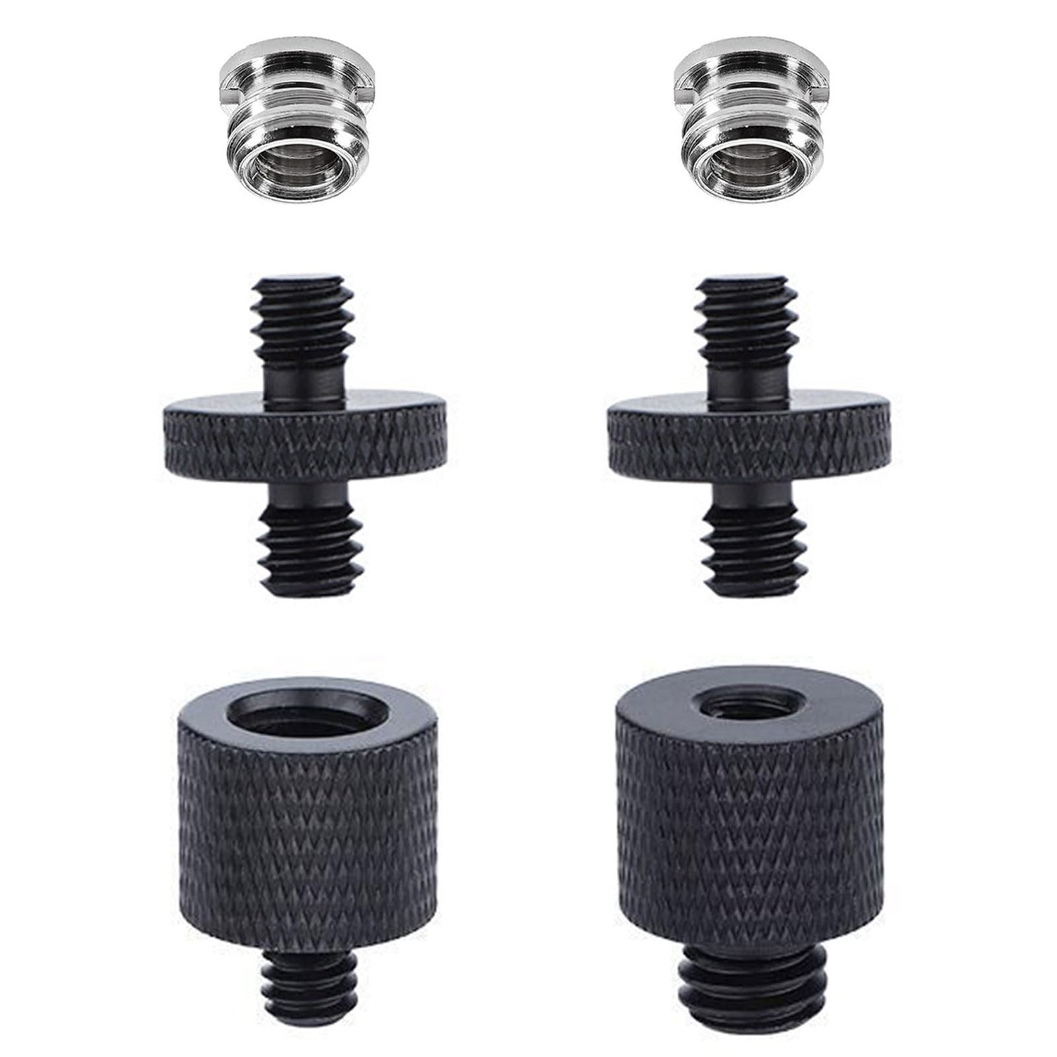 Jeu D'adaptateurs Filetés Pour Trépied : 1/4" Vers 3/8" Et 3/8" Vers 1/4" - En Alliage Aluminium - Pour Appareil Photo, Micro, Lampe