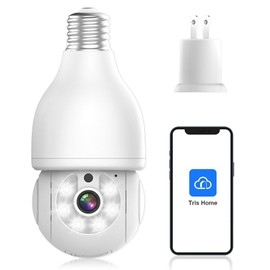 E T EASYTAO | Q17 Foco con Camara de Seguridad WiFi, 2MP Camara de Foco, iCSee O Tris Home App, Base E27, Visión Nocturna, Audio Bidireccional, Detección de Movimiento con Alerta, Compatible con Alexa