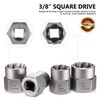 Thinkwork Impact Bolt Extractor Set, 13+1 Pieces Nut Removal Tool,