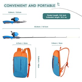 Urban Deco Kids Fishing Pole Kit 2 Pack, Portable Telescopic Kids Fishing Rod with Tackle Box, 2 Fishing Net and 2 Bucket for Beginners, Boys,Girls,Youth