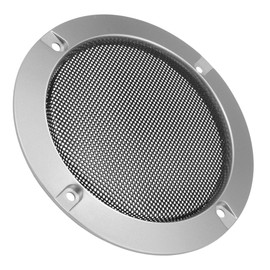 MACHSWON 4 Speaker Grille Cover Mesh Trim Round Subwoofer Grille Horn Protective Guard Silver Tone Car Auto Stereo Accessory for Auto Car