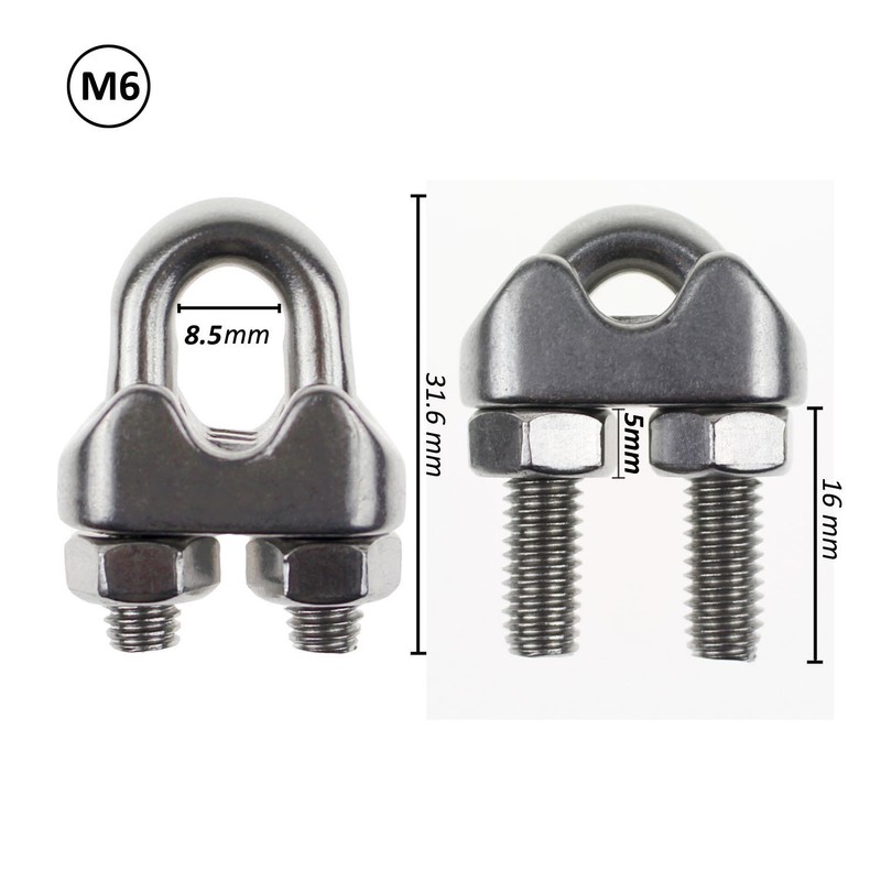 DYWISHKEY Pack of 10, 1/4 Inch M6 Stainless Steel Wire