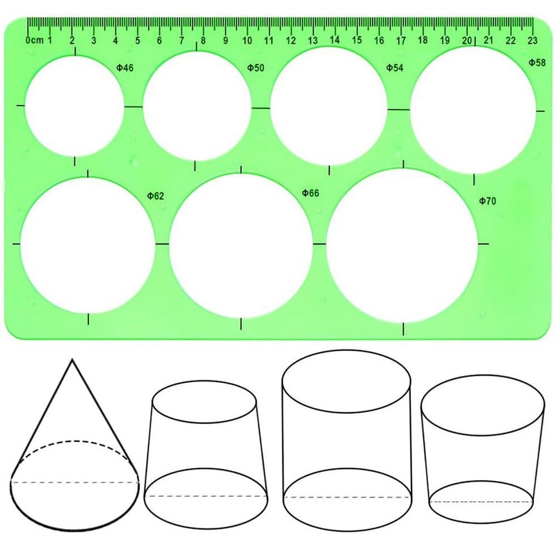 TerraShine Ruler Template Circular Ruler Drafting Ruler Set Oval Polygon