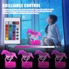 Dimmbar Pferd 3D Nachtlicht, USB-Touch-Fernbedienung Pferd 3D Illusion Lampe Mit
