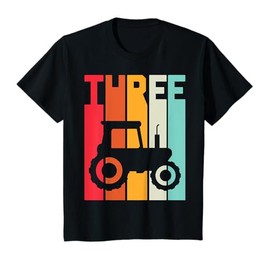 Kids 3rd Birthday Retro Farm Tractor Theme Farmer Boy 3 years T-Shirt