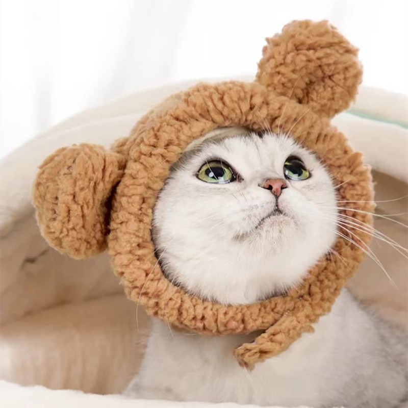 JOICEE Cute Cat Costume Warm Bear Hat Adjustable Soft Small