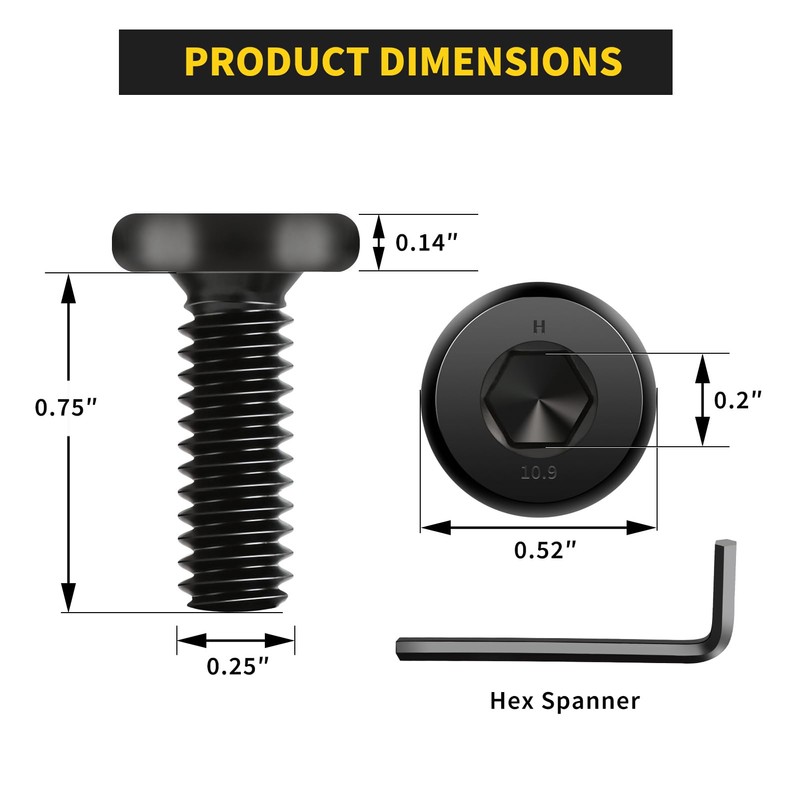 1/4-20 x 3/4"(25 Pack) Flat Head Hex Socket Cap Screws