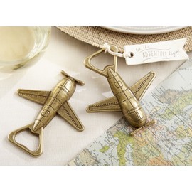 Kate Aspen Airplane Bottle Opener Bundle of 12, Gold