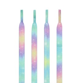 Stepace [2 Pairs] Flat Shoelaces for Fun, 5/16" (8mm) Tie Dye Fashion Sneakers Shoe Laces-Starry Clouds-140