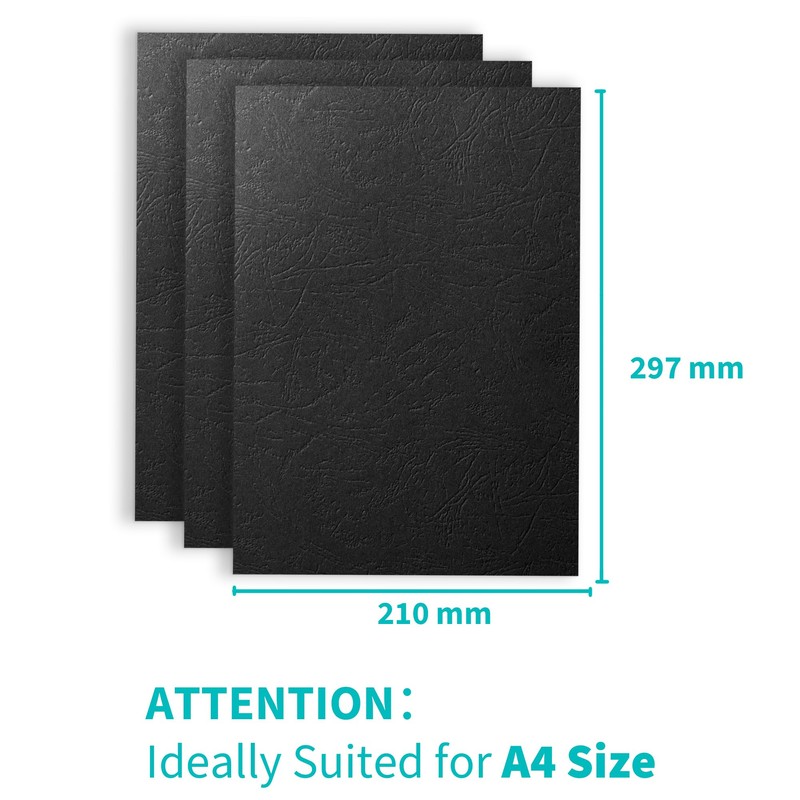 Binditek 50 Pack A4 Leather Grain Binding Covers, 250 GSM，Presentation