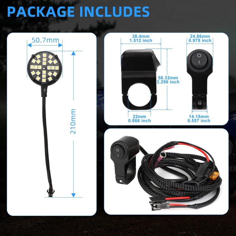 motoparty Headlight Kit for Yamaha Grizzly 90 2019-2024 Left and