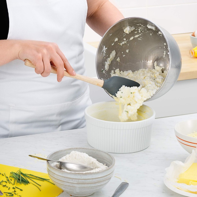 Tovolo Flex-Core Wood Handled Spoonula - Spring Green