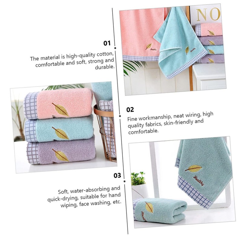 TOVINANNA Cotton Washcloth Face Towel Bath Towel Soft Absorbent Embroidered