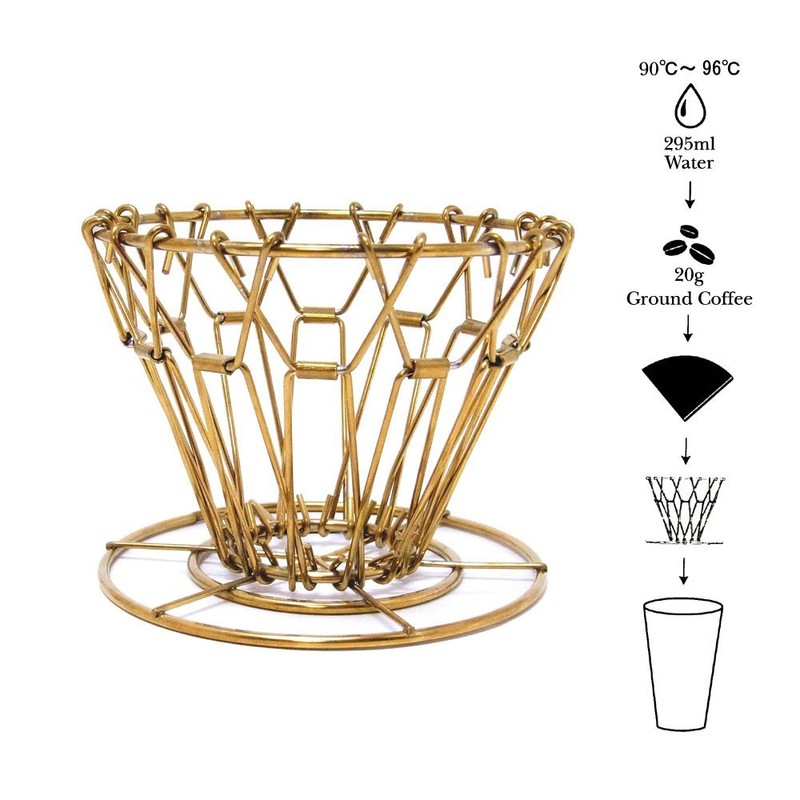 Brass Collapsible Coffee Dripper Kickerland Brass Collapsible Coffee Dripper kikkerland
