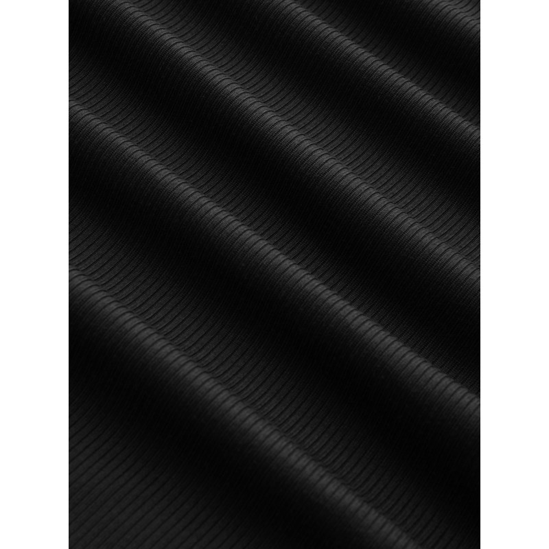 CIDER Boat Neck Solid Ruched Long Sleeve Tee: Black, M