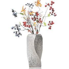 Jarron De Ceramica Moderno Florero Minimalista,Jarrones Decorativos Modernos,Jarrones Geométrico Utilizados en la Mesa de la Boda, Fiesta, Escritorio,Sala de Estar, Dormitorio de Oficina (plata-L)