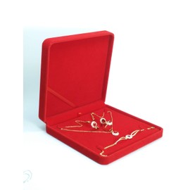 TIKIYOGI Jewelry Set Velvet Box Necklace Earring Ring Necklace Bracelet Gift Display Case Wedding Jewelry Storage Holder (Red)