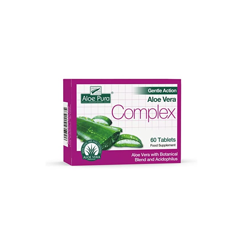 Aloe Pura Aloe Vera Gentle Action Complex Tablets, Natural, Vegetarian,