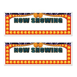 Beistle Now Showing Sign Banner Pack of 2